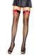 Панчохи-сітка з атласним бантиком Leg Avenue Fishnet Thigh Highs Black With Bow Red, one size SO8597 фото 1