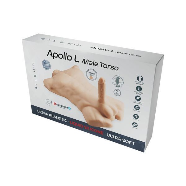 Торс із знімним фалоімітатором на присосці SilexD Apollo L Male Torso, суперреалістичний, термореактивний SX0814 фото