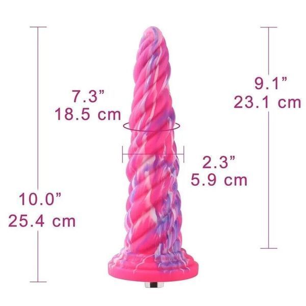 Фаллоимитатор для секс-машин Hismith Awl Shape Silicone Dildo Monster Series, крепление KlicLok, 25,7х5,9 см. SO9965 фото