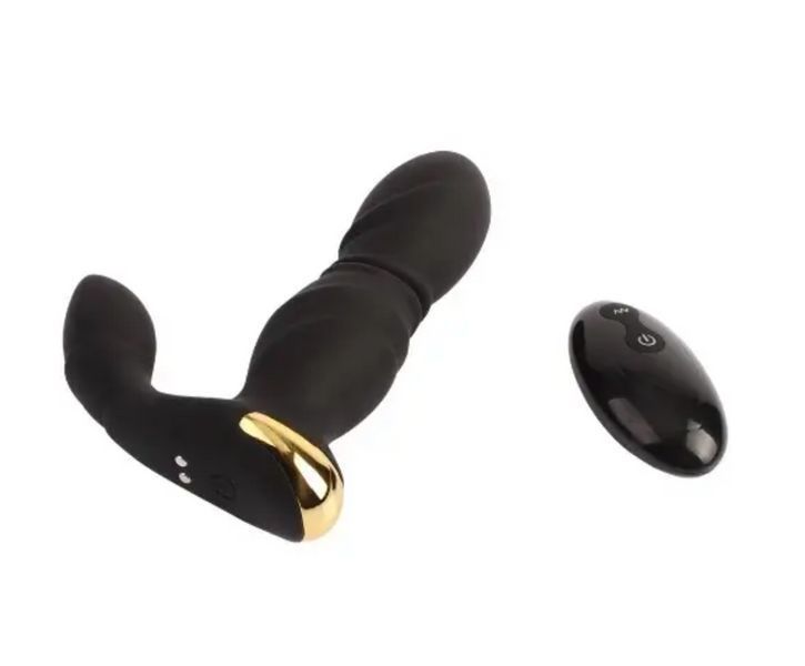 Масажер простаты с вибрацией, толчками и пультом ДУ Chisa Renegade-Beast in Black, 14,6х3,6 см. 6610CN01281 фото