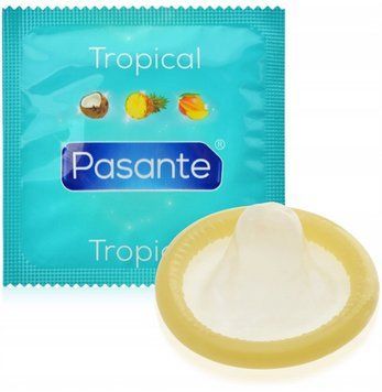 Оральные презервативы со вкусом кокоса Pasante Tropical, 1 шт. 07005 фото