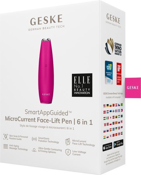 Микротоковая ручка для подтяжки лица GESKE MicroCurrent Face-Lift Pen 6в1 magenta HB0120 фото