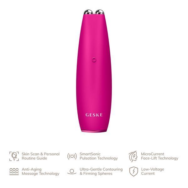 Микротоковая ручка для подтяжки лица GESKE MicroCurrent Face-Lift Pen 6в1 magenta HB0120 фото