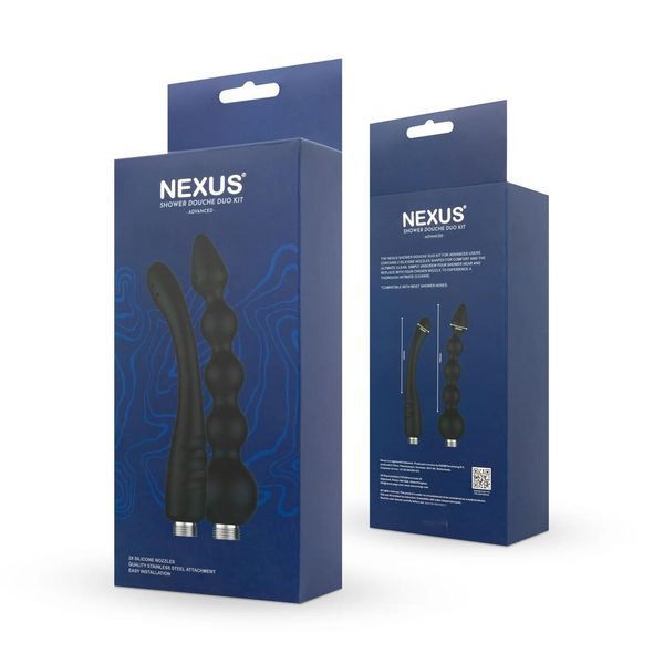 Набір анальних насадок для душу Nexus ADVANCED Shower Douche Duo Kit &mdash; Black, 2 шт. SO9858 фото