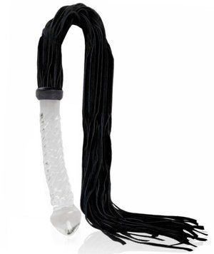 Плеть із фалоїмітатором Bad Kitty Flogger Glass від Orion, 56 см. 480259 фото