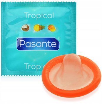 Оральные презервативы со вкусом манго Pasante Tropical, 1 шт. 07006 фото