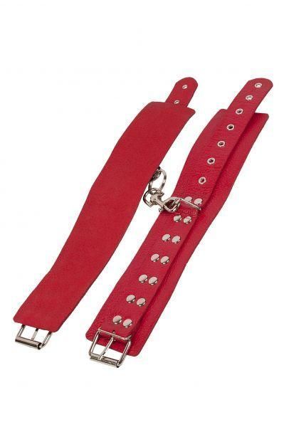 Оковы Leather Restraints Leg Cuffs, red 280161 фото