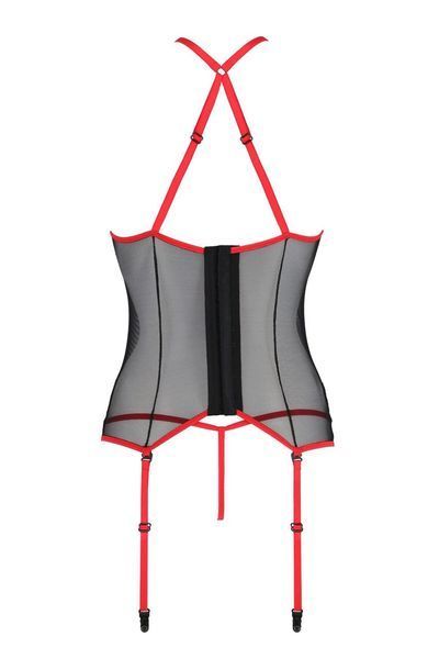 Корсет з пажами для панчох SATARA CORSET red Passion, S/M, L/XL, XXL/XXXL SO8479 фото