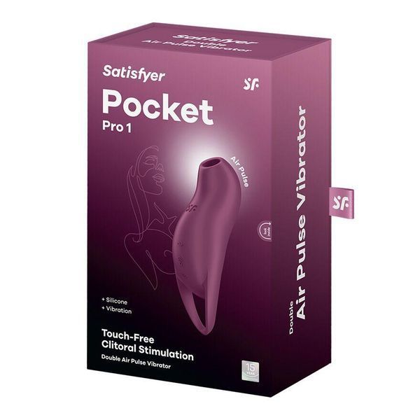 Вакуумный клиторальный стимулятор с вибрацией Satisfyer Pocket Pro 1 Purple, 13,9х5,2 см. SX0575 фото