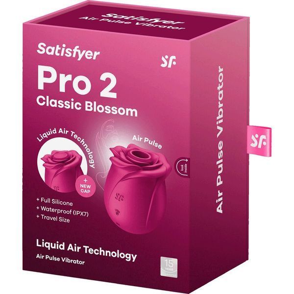 Вакуумний кліторальний стимулятор у формі троянди Satisfyer Pro 2 Classic Blossom, 7х6,2 см. SO8775 фото