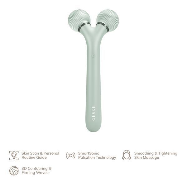 Електронний ультразвуковий ролик для обличчя GESKE Sonic Facial Roller 4в1 green HB0184 фото
