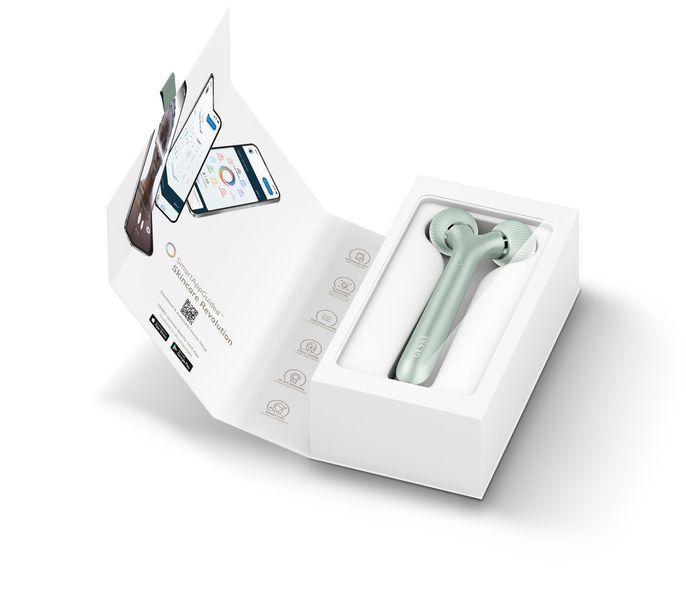 Електронний ультразвуковий ролик для обличчя GESKE Sonic Facial Roller 4в1 green HB0184 фото