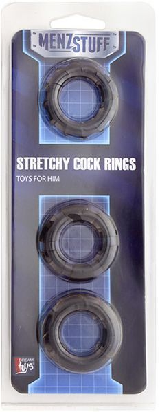 Набор эрекционных колец MENZSTUFF STRETCHY COCK RINGS SMOKE DT20834 фото