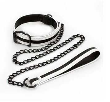 Нашийник з повідцем, світяться у темряві NS Novelties GLO BONDAGE COLLAR AND LEASH GREEN T280848 фото