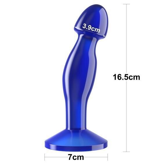 Анальна пробка Flawless Clear Prostate Plug 6.5" Blue, 16,5х3,9 см. 6452LVTOY916 фото