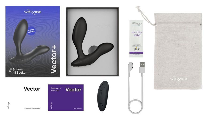 Смарт-вибромассажер простаты We-Vibe Vector+ CHARCOAL BLACK, 10,6х3 см. SO8241 фото