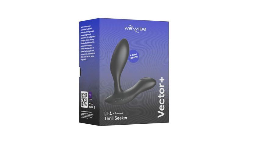 Смарт-вибромассажер простаты We-Vibe Vector+ CHARCOAL BLACK, 10,6х3 см. SO8241 фото
