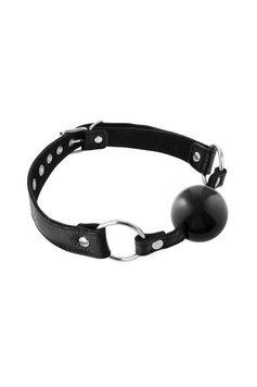 Кляп с силиконовым шариком Fetish Tentation Premium Leather gag with silicone ball Black, кожа SX1101 фото