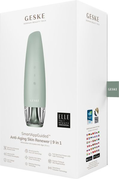 Антивіковий LED-випромінювач для відновлення шкіри обличчя GESKE Anti-Aging Skin Renewer 9в1 green HB0579 фото