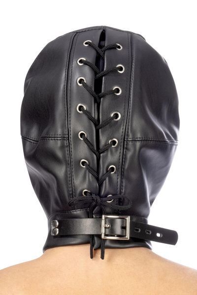 Капюшон із кляпом для БДСМ Fetish Tentation BDSM hood in leatherette with removable gag SO4673 фото