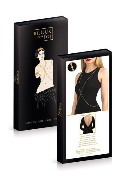 Золотистий ланцюжок для бюста Bijoux Pour Toi &mdash; Elena Gold зі стразами SO5986 фото