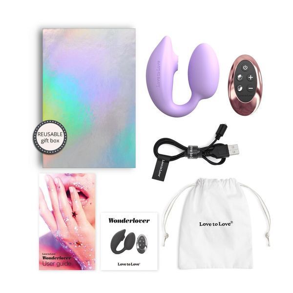 Віброяйце з вакуумною стимуляцією та пультом ДУ Love To Love Wonderlover VIVA MAUVE, 9,8х3,9 см. SO9615 фото