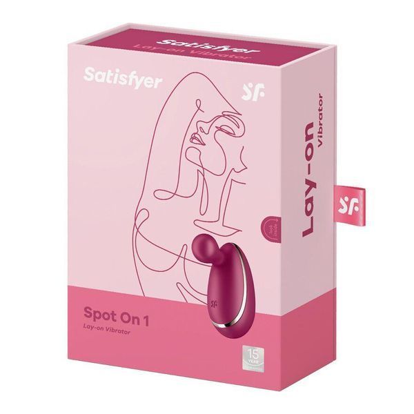 Вибратор для наружной стимуляции Satisfyer Spot On 1 Berry, гибкий отросток, 7,5х5 см. SO8413 фото