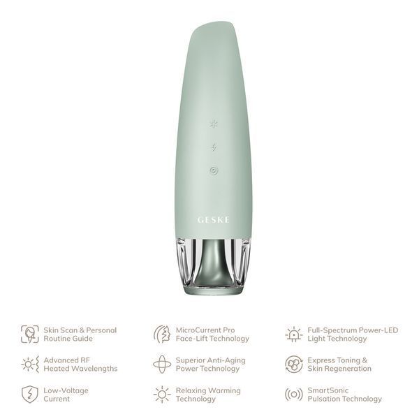 Антивіковий LED-випромінювач для відновлення шкіри обличчя GESKE Anti-Aging Skin Renewer 9в1 green HB0579 фото