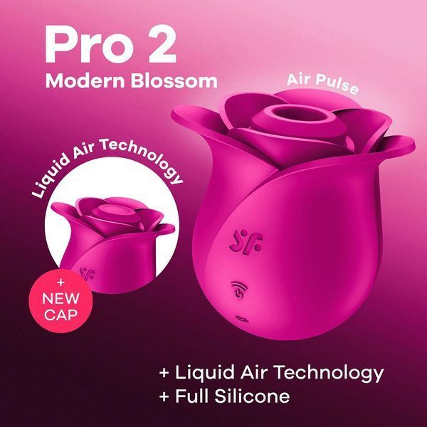 Вакуумный клиторальный стимулятор в форме розы Satisfyer Pro 2 Modern Blossom, 6,7х6,6 см. SO8776 фото
