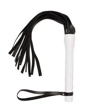 Батіг з натуральної шкіри VIP Leather Flogger White 280137 фото