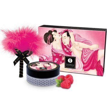 Смачна пудра для оральних пестощів зі смаком малини Shunga Body Powder - Raspberry feeling, 75 г. SX0588 фото