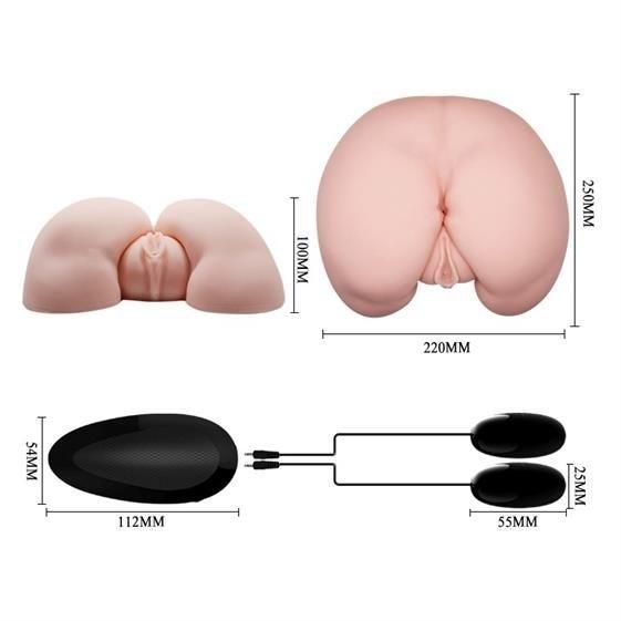 Мастурбатор вагіна й анус із вібрацією Crazy Bull Masturbator Realistic Vagina and Ass Vibrating, 25х22 см. 6603BM-009023Z-1 фото