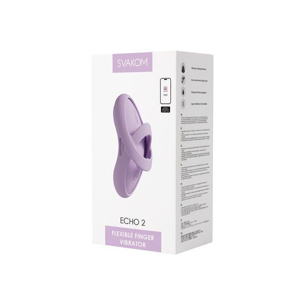 Смарт-вибратор для клитора Svakom Echo 2 Pink Lilac, подогрев до 38 &deg;C, съемная насадка на палец, 9,2х4,2 см. SX2449 фото