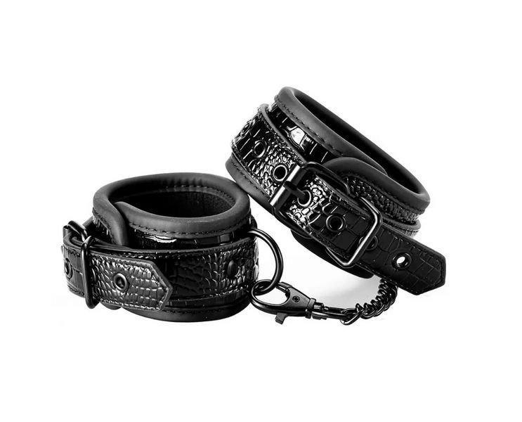 Наручники BLAZE LUXURY HANDCUFF CROCO BLACK DT21867 фото