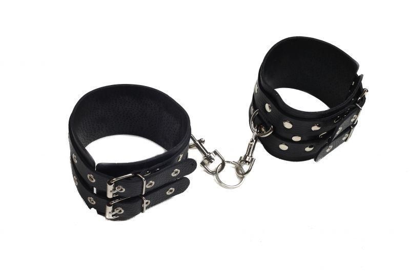 Оковы Leather Double Fix Leg Cuffs, black 280190 фото