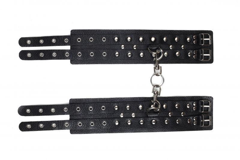 Оковы Leather Double Fix Leg Cuffs, black 280190 фото