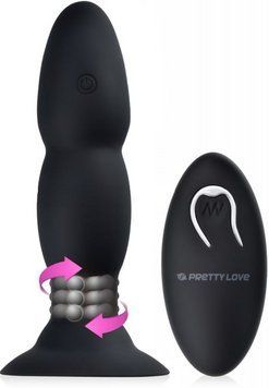 Анальная пробка с вибрацией и ротацией Pretty Love Extra Pleasure, 13,5х3,5 см. 430342 фото