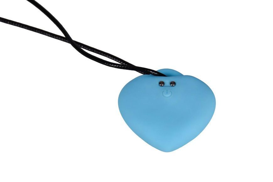 Мини-вибратор &laquo;Сердечко&raquo; FairyGasm PleasureStone blue, 9 режимов, на шнурке, 5,5х5,3 см. SX0643 фото