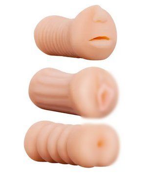 Набор реалистичных мастурбаторов REALSTUFF 3 IN 1 FLESH DT21307 фото