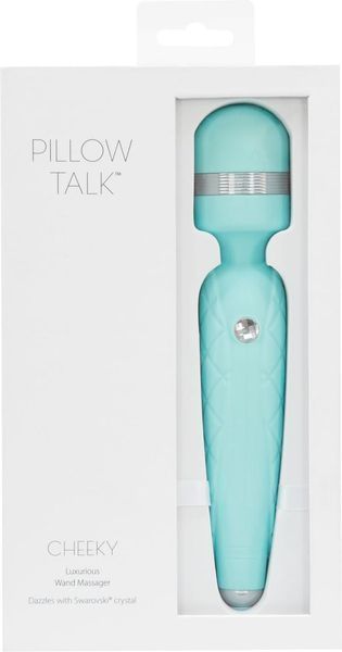 Розкішний вібромасажер PILLOW TALK - Cheeky Teal з кристалом Swarovski, 20,6х3,9 див. SO2728 фото