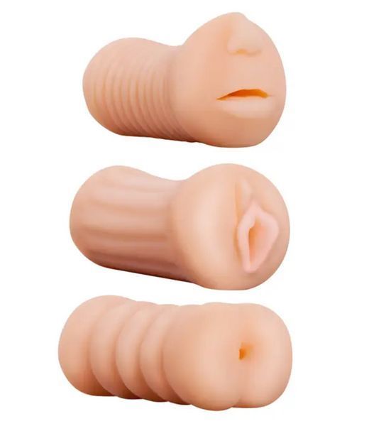 Набор реалистичных мастурбаторов REALSTUFF 3 IN 1 FLESH DT21307 фото