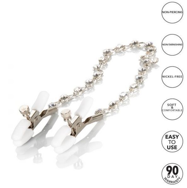 Зажимы для сосков Crystal Chain Nipple Clamps от CalExotics 480254 фото