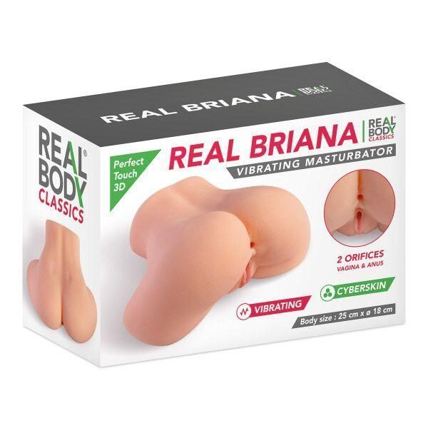 Мастурбатор-напівторс із вібрацією Real Body Real Briana, вагіна й анус, 25х18 см. SO9953 фото