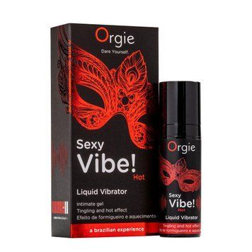 Рідкий вібратор Orgie Sexy Vibe! Hot: вібрація + зігріваючий ефект, 15 мл 21210 фото