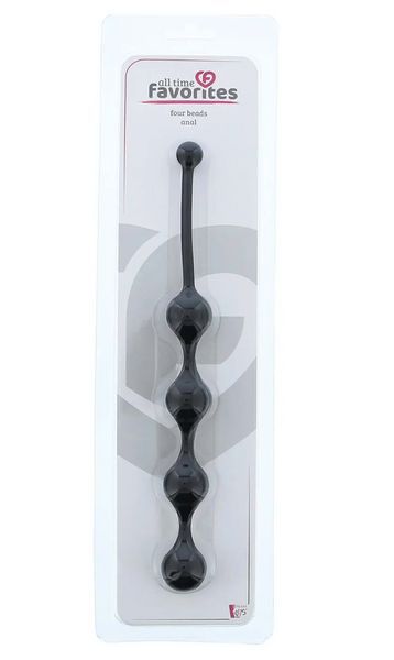 Анальная цепочка SEE YOU FOUR BEADS ANAL BLACK, 24х2,5 см. DT21220 фото