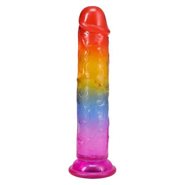 Фалоімітатор Doc Johnson Crystal Jellies &mdash; 7 Inch Classic Dong &mdash; Rainbow, 17,8х3,8 см. SX4447 фото