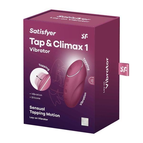 Клиторальный вибратор с пульсацией Satisfyer Tap & Climax 1 Red, 11х4,6 см. SX0566 фото