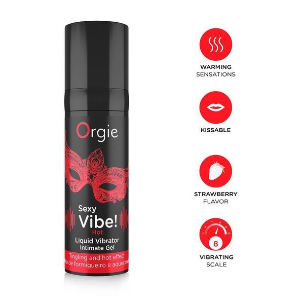 Рідкий вібратор Orgie Sexy Vibe! Hot: вібрація + зігріваючий ефект, 15 мл 21210 фото