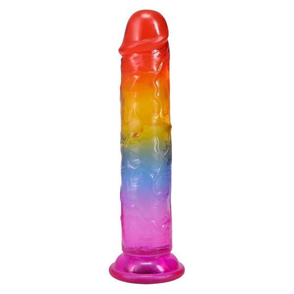 Фалоімітатор Doc Johnson Crystal Jellies &mdash; 7 Inch Classic Dong &mdash; Rainbow, 17,8х3,8 см. SX4447 фото