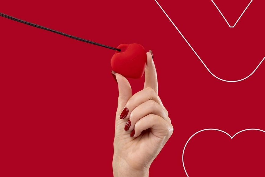 Мини-вибратор &laquo;Сердечко&raquo; FairyGasm PleasureStone red, 9 режимов, на шнурке, 5,5х5,3 см. SX0645 фото